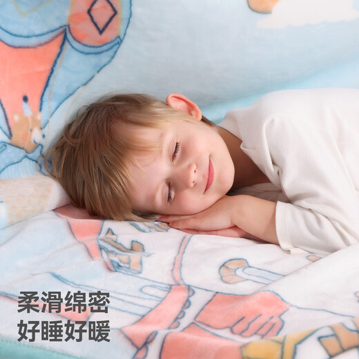 Betis baby double-sided velvet throw blanket baby special small blanket A type maternal and infant newborn blanket children's quilt Fields Castle 110 140cm double layer