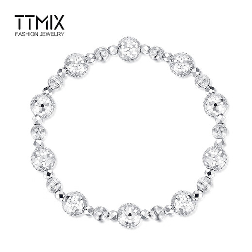 TTMIX honeycomb lantern bead platinum bracelet pt950 platinum bracelet women's platinum bracelet laser bead bracelet gold weight 10.30g inner circumference 14cm thick 6.0mm