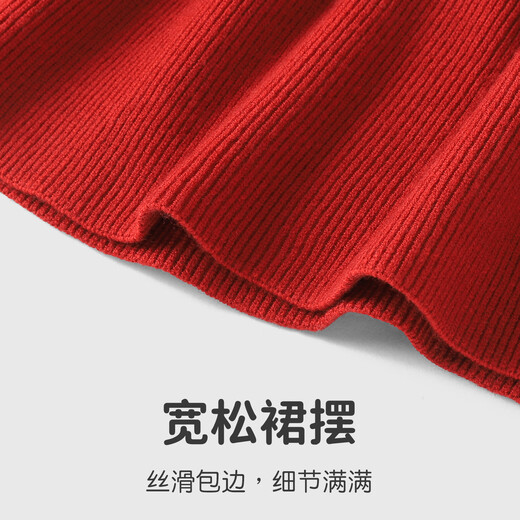 Youqi Girls Red Sweater Dress Winter 2026 Autumn Knitted Baby Fashionable Long Sleeve Baby Dress Princess Dress Cute Bunny 80