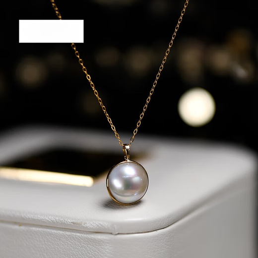 Quan Yin Natural Freshwater Pearl White Horse Shell Gold 11-12MM Women's Pendant Chain Temperament Fashion Clavicle Necklace White Horse Shell Gold