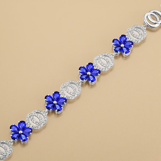Banach Sri Lankan colored gemstones as a Valentine’s Day birthday gift for girlfriend and wife, sapphire bracelet
