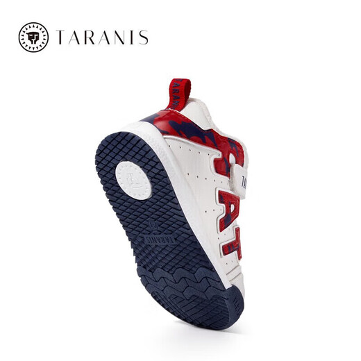 Terranis toddler shoes for boys, autumn and winter, girls' shoes, sports shoes, baby shoes, non-slip soft-soled bread shoes, white and red, plus velvet in winter, choose one size larger 22, suitable for feet 13.5cm long