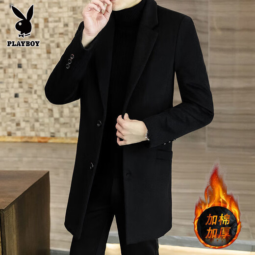 Playboy can wear up to 280Jin Jin is equal to 0.5kg. Middle-aged men fat men's large size casual mid-length woolen coat men's woolen windbreaker. Black upgraded version of mid-length woolen coat thickened L. It is recommended to wear 122Jin Jin is equal to 0.5kg.