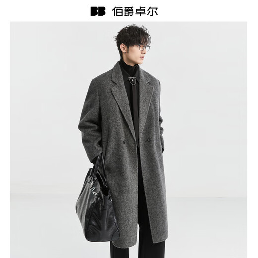 Piaget Zall Camel Hair Long Shoulder Pads Wool Double-sided Wool Coat Men's 2025 Autumn and Winter New Goose Down Liner Jacket Midnight Black Long Sleeve Liner Long Design M (170)