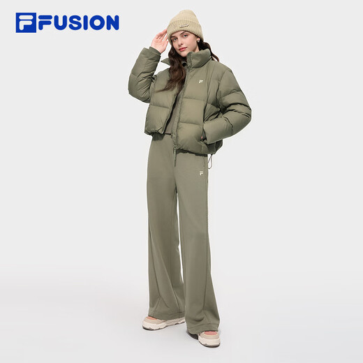 FILA FUSION Fila trendy brand down jacket for women 2025 winter new fashion casual stand collar warm jacket Mocha Brown-BN S 160/80A/S