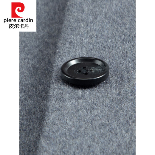 Пьер Карден (Pierre Cardin) трикотажное длинное тонкое шерстяное пальто мужское удлиненное молодежное красивое ветровка черное повседневное плотное пальто расширенное черное диагональный карман M