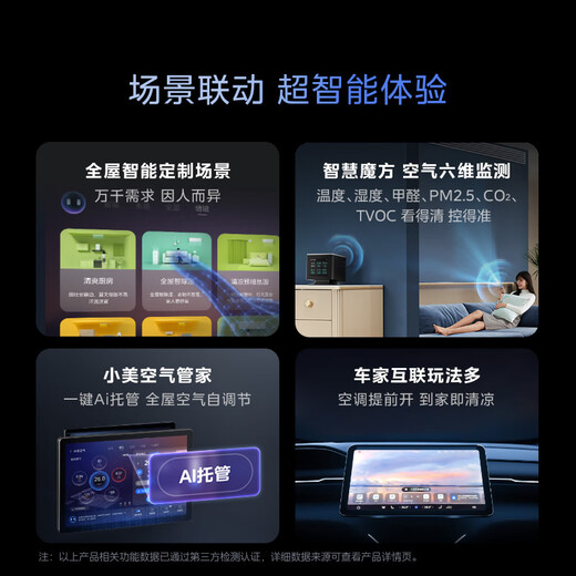 Midea central air conditioner, one to four, Starlight Pro multi-split one to five, full DC variable frequency heating and cooling home air conditioner, one to three living room and bedroom, Starlight pro 6 hp, first-class energy efficiency 140, one to five, high-end model