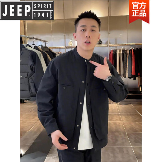 JEEP2025 Autumn Trend Henry Collar Shirt Jacket Men's Simple Fashion Loose Versatile Slim Casual Jacket Apricot XL 140-160Jin Jin is equal to 0.5 kg
