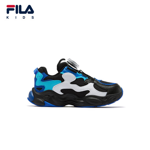 FILA斐乐儿童童鞋跑步鞋2025年冬季新款男女童小童儿童复古跑鞋 黑/斐乐白-BP 32