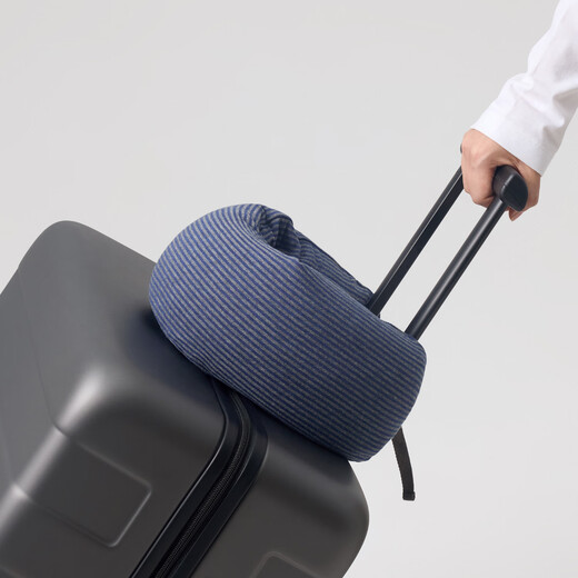 MUJI Self-operated Limited Comfort Neck Pillow-Blue Gray Stripe U-shaped Pillow Neck Pillow Aircraft Travel Pillow Neck Pillow