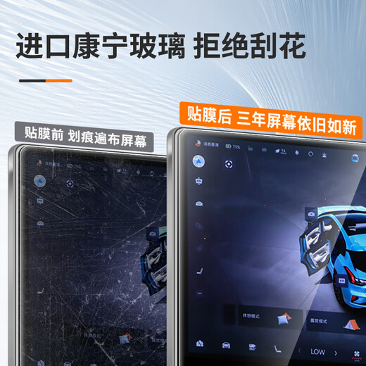 VWK26 Xpeng X9 extended range version screen tempered film interior protective film central control car accessories decorative film navigation + instrument + TV Blu-ray + air conditioner + refrigerator microcrystalline film + set