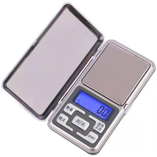 Jewelry scale, high-precision 0.01g electronic scale, jewelry scale, mobile phone scale, portable electronic scale, food scale, kitchen scale, jade gold jewelry, small platform scale, mini scale 101, range 500g/accuracy 0.01g|battery model
