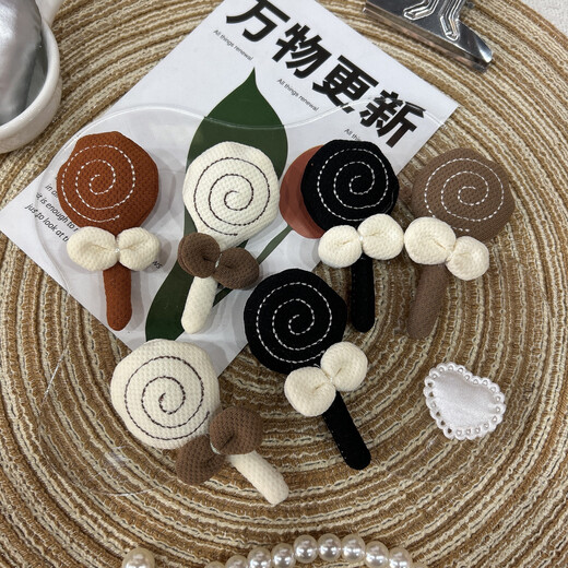 New Cartoon Brooch Cartoon Mesh Fabric Lollipop Clothes Bag Clothing Brooch Two Randomly