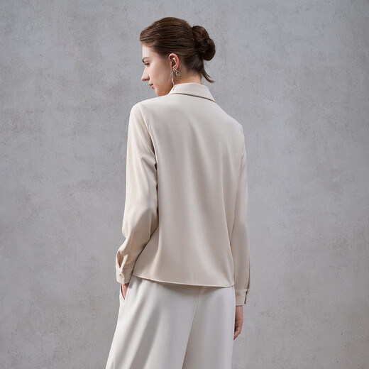 G2000 satin/embossed buttons/same style in shopping malls, women's 2025 autumn and winter casual long-sleeved shirts