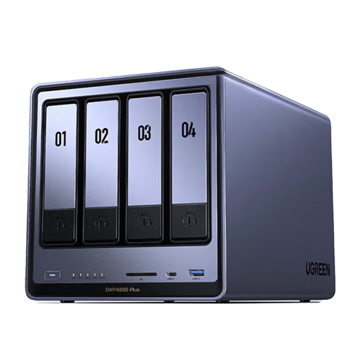 Green Alliance Private Cloud DXP4800 Plus 16G four-bay 10G NAS network storage Personal enterprise team shared AI server Data file storage disk array DXP4800PLUS 80T with red disk 20T*4