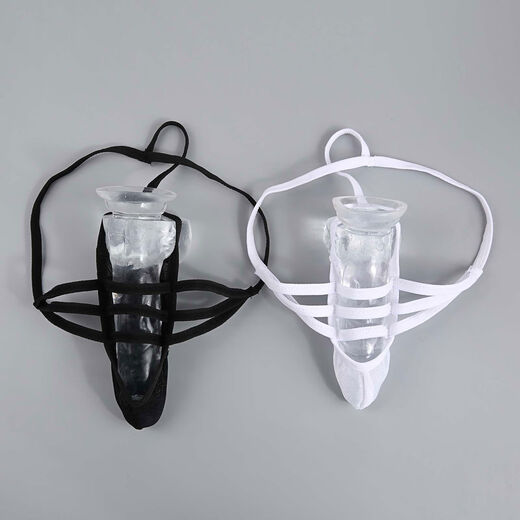 Men's exposed egg JJ rope thong GAY airplane J set silky see-through sexy fun seamless T pants J binding white L18 cm or less