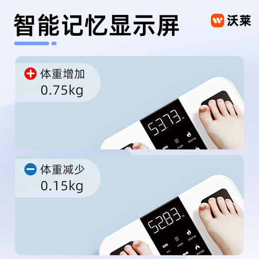 Wolay (ICOMON) four-electrode body fat scale electronic scale human body weighing scale body fat scale household high-precision electronic scale measuring instrument Wolay four-electrode/all-inclusive base body fat scale rechargeable model