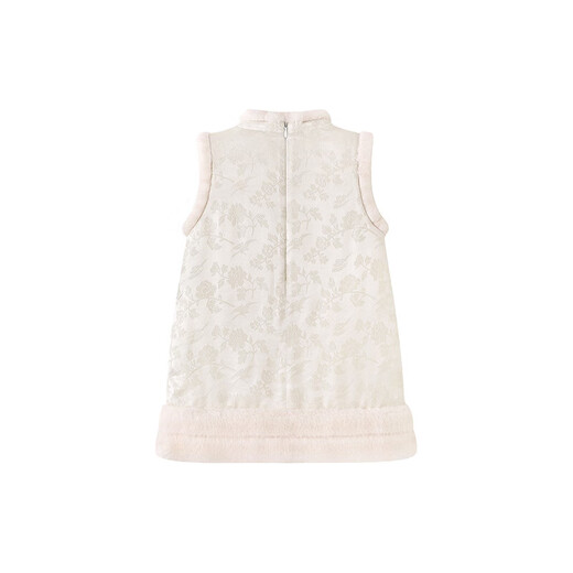 YEEHOO haute couture series children's one-piece skirt to keep warm and cold-proof in winter, cute women's woven vest skirt new style, Yunsi white 120 CM