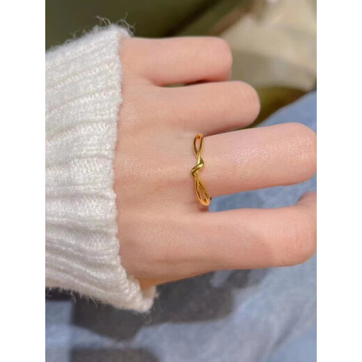 Maiyong's new product, 18k gold twist ring, female ring, endless lingering concentric knotted gold ring, temperament gift for girlfriend, knotted ring, US size 5
