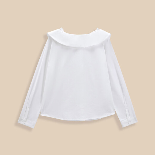 IEF/Aiyifu Slightly Fat Plus Size Women's Clothing 2025 Autumn New Gentle Commuting Lace Collar Shirt Blue M