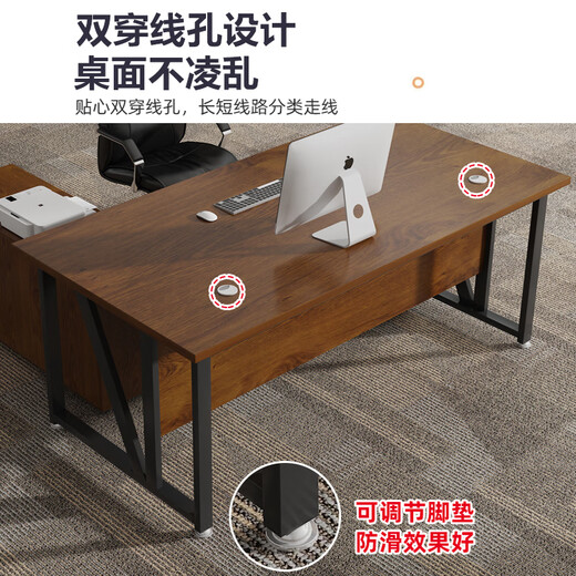Fu Mei Desk Computer Table Simple Modern Boss Desk Office Desk and Chair Combination Staff Station Single Work Station White + White Frame Single Table Length 160 Width 60 Height 74CM