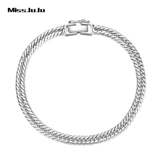 Miss JuJu pt950 pure platinum Xiping bracelet for women, platinum Cuban bracelet, fashionable and high-end jewelry for men (customized), about 16g, 15cm long, about 4.3mm thick, more refunds, less supplements