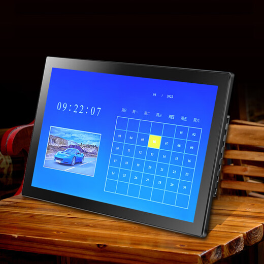 OWNEW Multifunktionale High-Definition-Werbemaschine, elektronischer Fotorahmen, Bild, elektronisches Fotoalbum, Musikvideo-Player, digitaler Fotorahmen, Fotorahmenständer, 22-Zoll-Einzelmaschine, weiß