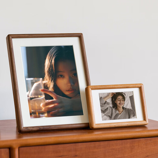 Uncle Lu photo frame 6-inch empty frame teak solid wood table high-end simple creative photo frame wooden picture frame framed self-installation