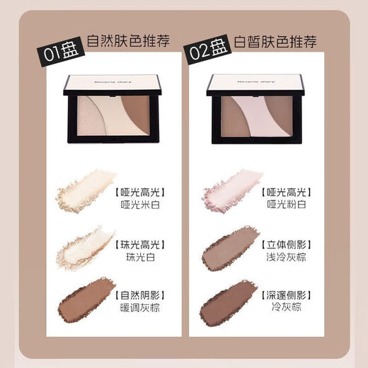 Dream Day Cheng Shian Repair Palette Shadow Nose Shadow Silhouette Matte Highlight Face Lift 2 pieces