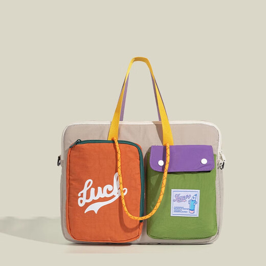 Nanmuxiong computer bag Japanese dopamine cross-body portable 16-inch large-capacity flat bag storage commuter student inner bag gray contrast color 14.16-inch universal