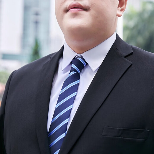 Woodpecker large size suit men's suit plus fat plus fat man business formal suit jacket wedding dress professional wear autumn two-button large size gentleman black suit + trousers + shirt + tie 6XL /200 recommended 205-225Jin Jin equals 0.5 kg