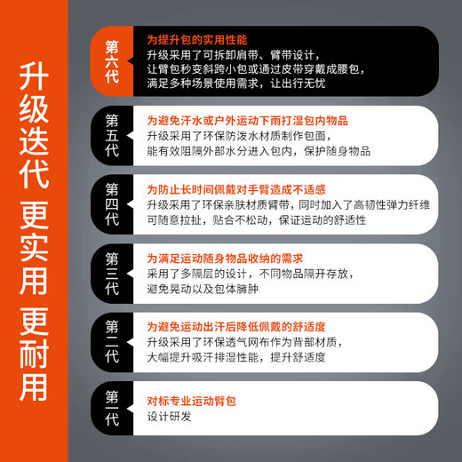 TFO sixth generation sports arm bag multifunctional mobile phone bag training running wrist bag 9402571 silver