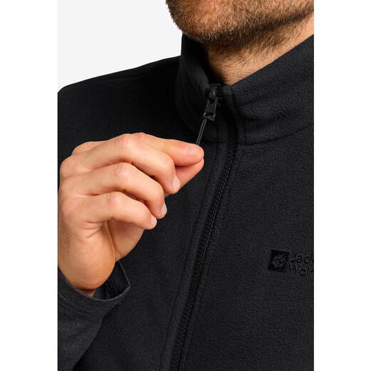 JackWolfskin new fleece vest men's breathable, wear-resistant, windproof, lightweight, fashionable, casual and warm fleece jacket black S