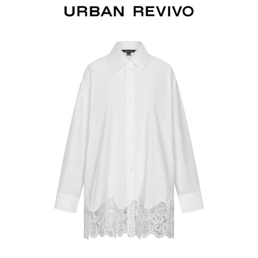 UR2025 new winter women's temperament splicing lace loose long-sleeved cardigan shirt UWU250026