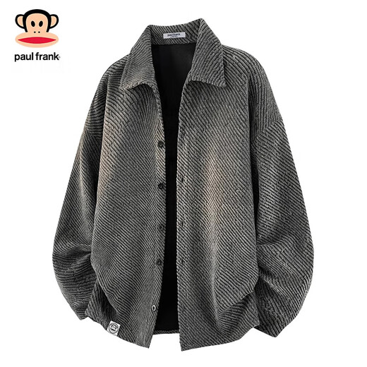 Big Mouth Monkey (paul frank) American trendy brand jacket men's jacket 2025 autumn and winter casual loose cardigan high-end fashion style top clothing dark gray official authentic L recommended 110-130Jin Jin equals 0.5 kg