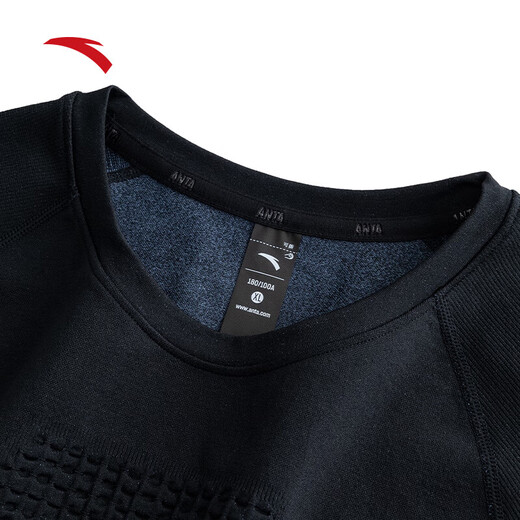 ANTA Ski Quick-Drying Sports Suit 25 Years Winter Outdoor Tight Thermal Underwear Training Basic Black/Light Blue-2 L (Male 175)