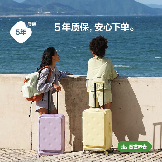 Bremen suitcase women's trolley case boarding suitcase men's password large capacity side opening third generation 24 inches purple