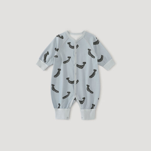 Bali Piggy Baby Clothes Spring and Autumn Category A Pure Cotton Newborn Baby Clothes Autumn Baby Pajamas Newborn Jumpsuit Penguin Eggplant 80cm