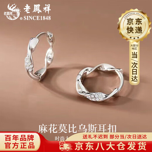 Lao Fengxiang Twist Mobius Earrings for Women, Light Luxury Niche Ear Captive Hole Earrings, Valentine's Day Birthday Gifts/Next Day Delivery - Twist Mobius Earrings