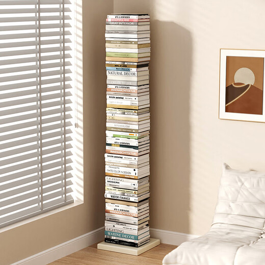 SKAAN invisible bookshelf floor-standing simple bookcase living room storage rack bay window bedside narrow gap small steel wrought iron bookshelf creative book storage rack off-white/10 layers