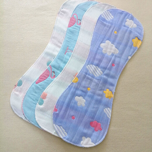 Oikulta baby waterproof diaper diaper pad pure cotton gauze washable baby supplies meson newborn summer peanut type 8-layer waterproof model-random color-+free two pieces 6 pieces 46*16 cm