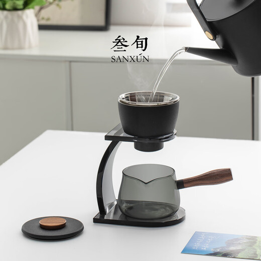 Thirty-year-old Unbounded Magnetic Automatic Kung Fu Tea Set Home High-end Light Luxury 2025 New Lazy Tea Making Artifact Gift Box Unbounded Automatic Tea Set_Zen Style Black + 6 Teacups