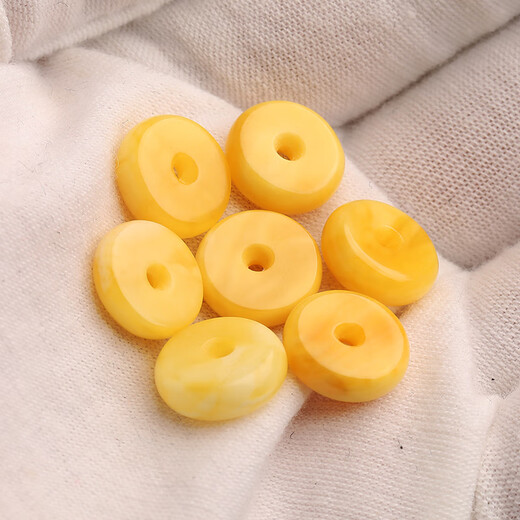 Yanyun jewelry raw mineral natural beeswax separator single bead loose bead bracelet amber bead DIY accessories diameter 11mm thick 3mm