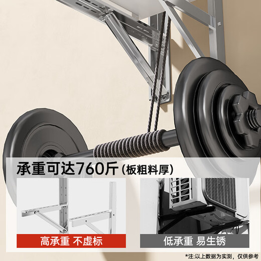 Bangdao air conditioner outdoor unit side mounting bracket stainless steel thickened side air conditioning rack special horizontal mounting hoisting 1.5P2-3P stacked double rack outdoor unit air conditioner mounting bracket brand universal 3P_thick 2.2MM_bearing 380KG side mounting special | thickened stainless steel | free full set of installation screws