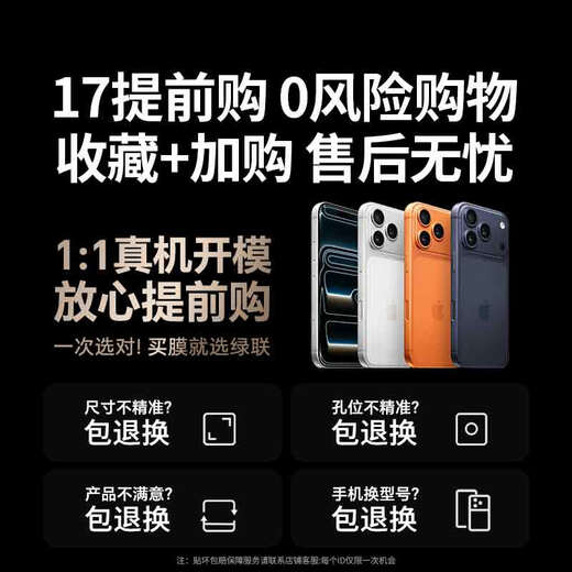 Green Alliance all-inclusive lens film suitable for Apple 17Pro lens film iPhone17Pro rear camera mobile phone protective film HD all-inclusive coverage anti-fall, explosion-proof and scratch-resistant