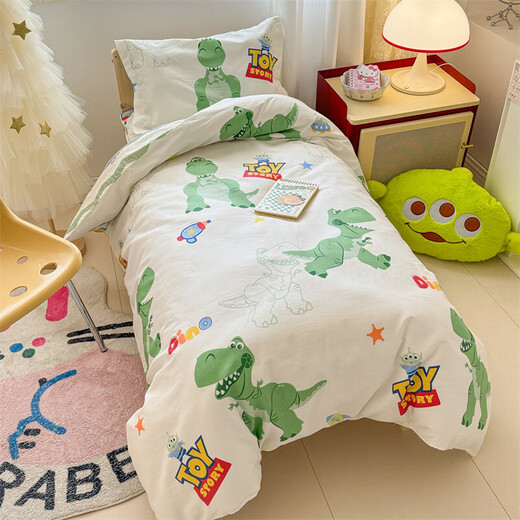 Cotton kindergarten quilt three-piece set baby nap bedding baby children's pure cotton quilt six-piece set for kindergarten Overlord Little Green Dragon soft and delicate 1.2*1.5 meters silk cotton quilt-2Jin Jin equals 0.5 kg