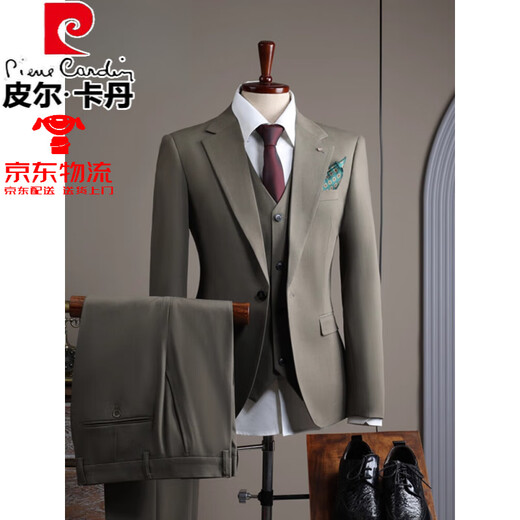 Pierre Cardin (pierre cardin) high-end suit suit for men, wedding, groom, high-end, slim, gentleman, business casual, professional suit JS9991 black three-piece suit L =110~125Jin Jin is equal to 0.5 kg