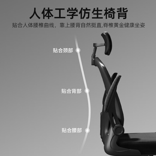 Shantou Lincun Computer Chair Back Chair Office Chair Home Comfortable Sedentary Office Seat Dormitory College Student Study Chair Enhanced Black Frame Black Mesh | No Headrest | High Elastic Sponge | Carbon Steel Feet x Fixed Armrests