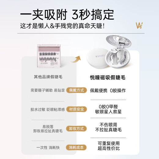 WOSADO Yuetong Magnetic False Eyelashes Simulation Glue-free Long-lasting Thick Daisy Cookie Black