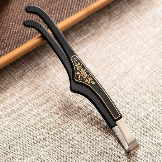 Meikejie non-slip cup clip tea making tool single high-end silicone tea clip Kung Fu tea set accessories tea ceremony tea cup tea tweezers black - silicone stainless steel tea clip